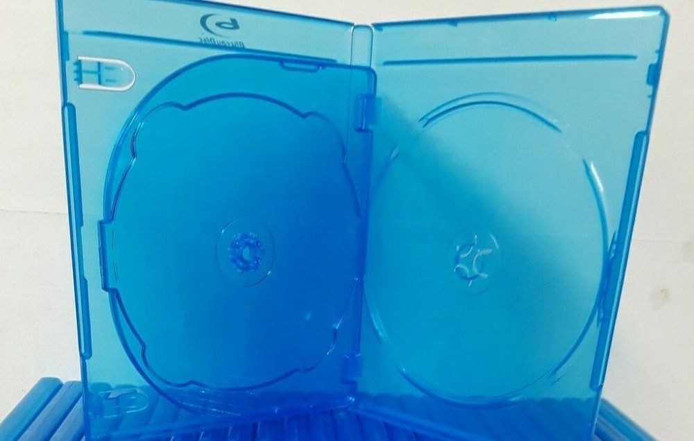Blu-Ray Case Holds 3 Discs Removeable Insert DVD Case Holds Multiple Discs Blue
