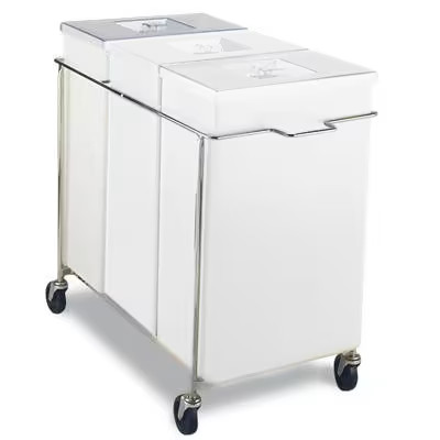 Faribo P434 C/A-PW-0111 3-Compartment White Bin Assembly W/ White Lids