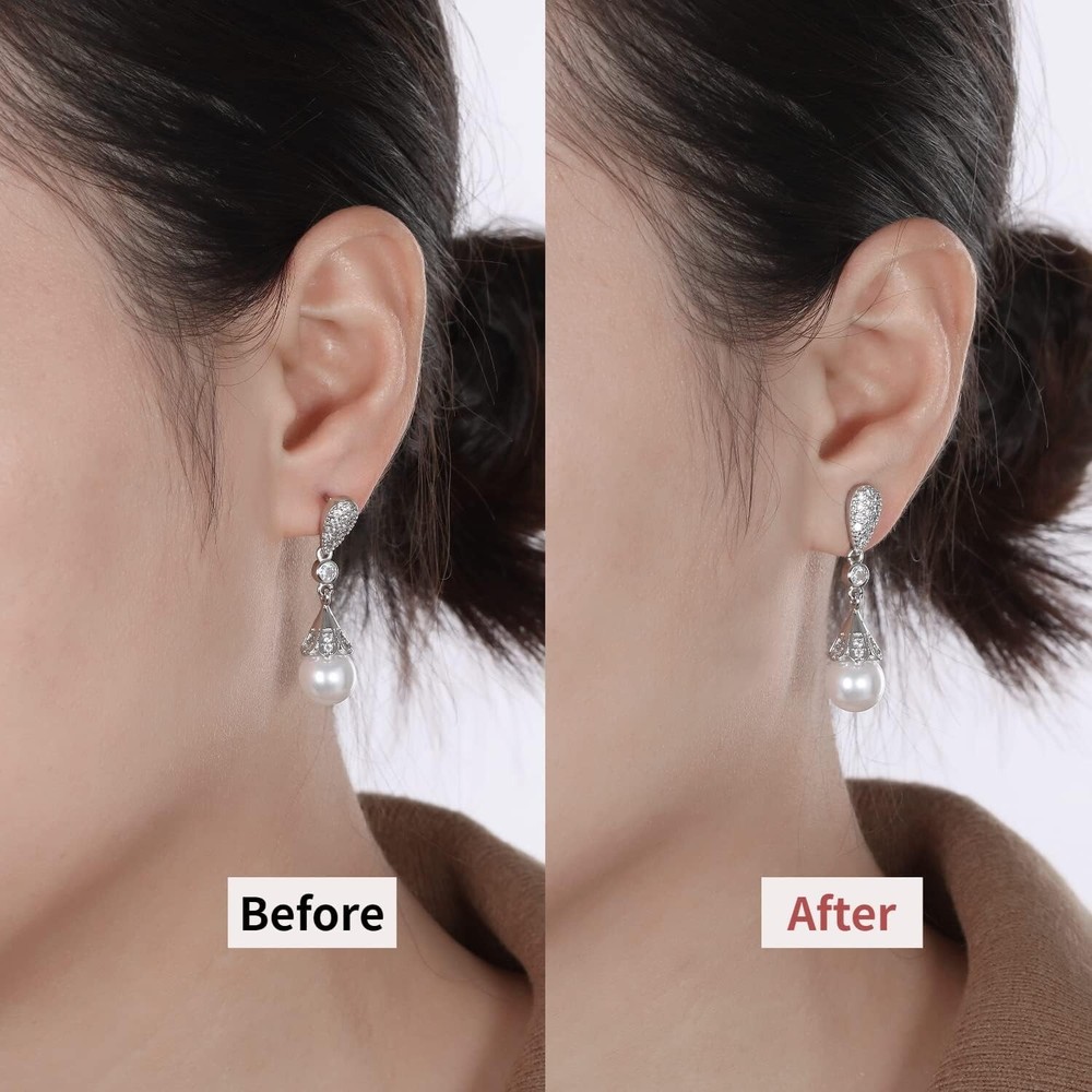 4 Pcs Round Discs Earring Backs for Droopy Ears Stud Pierced Locking Lifters New