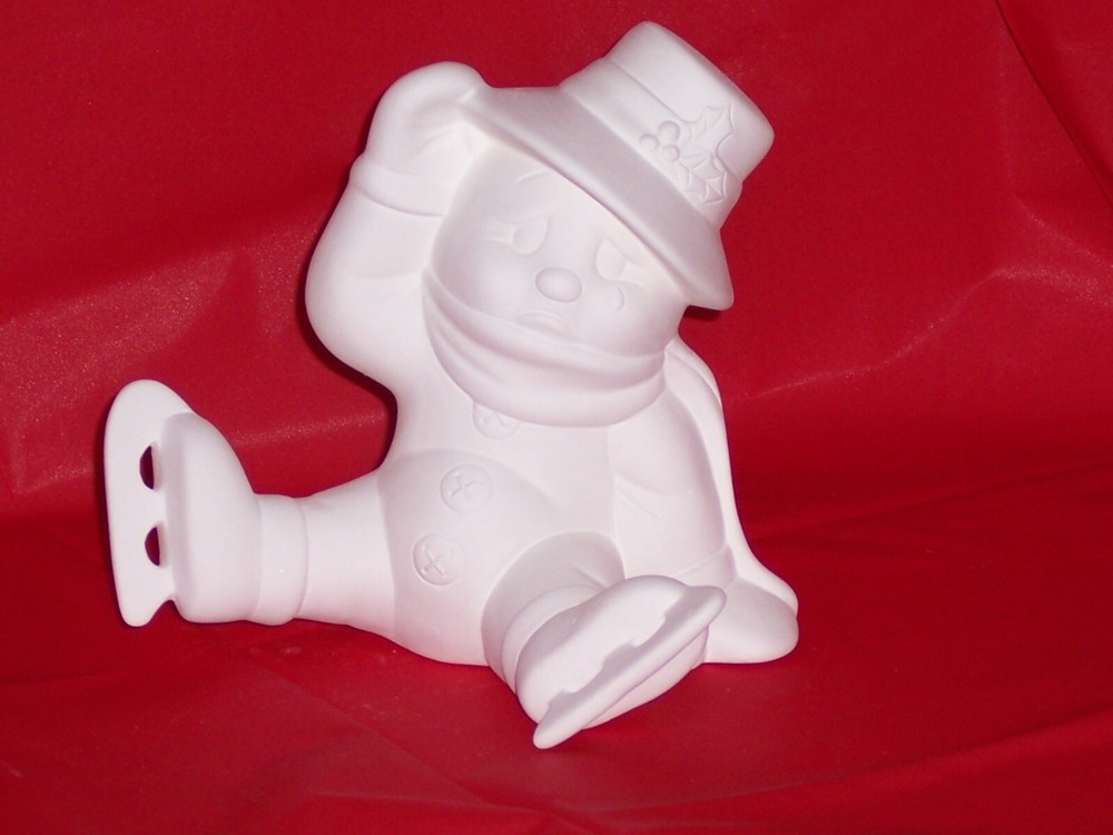 Ceramic Bisque~~ Ready to Paint~~Ice Skating Snowman
