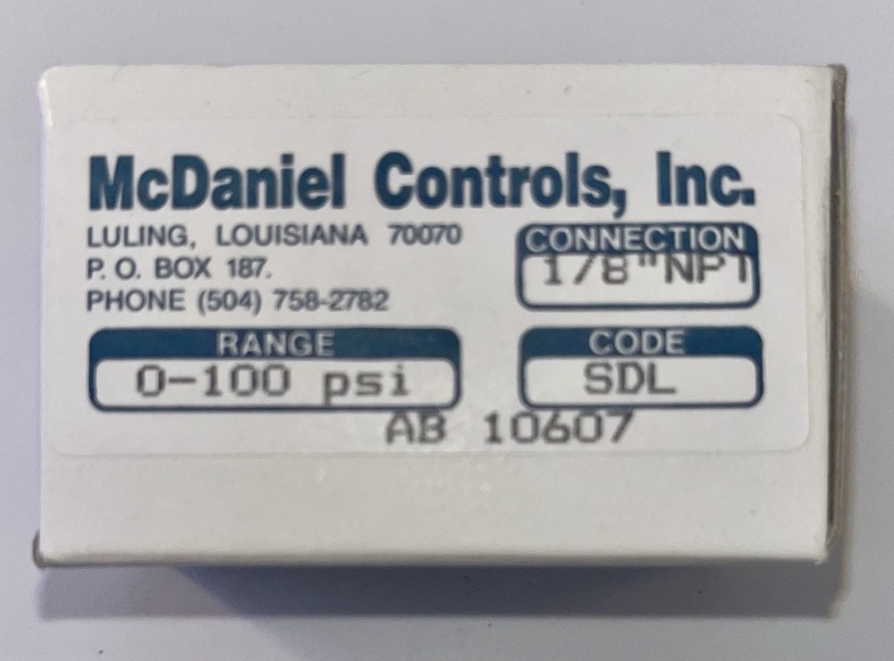 McDaniel Controls AB 10607 SDL 0-100 1/8" NPT