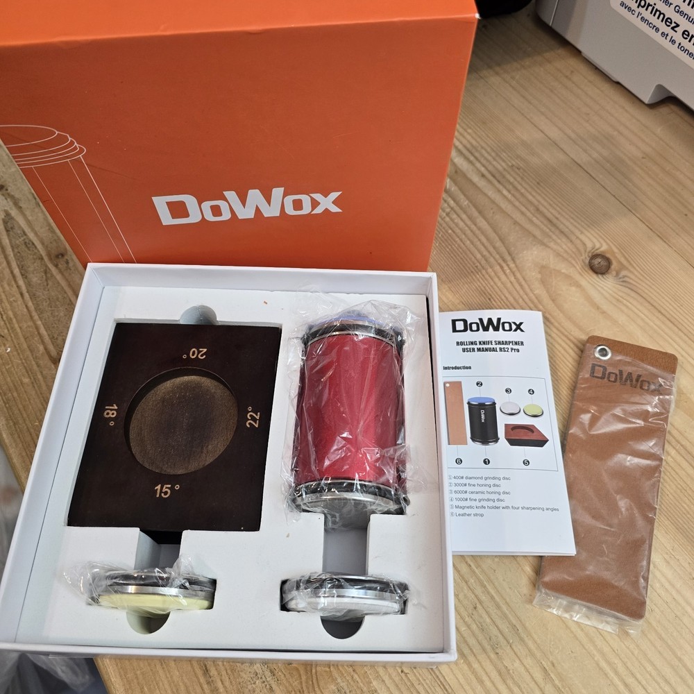 Longer Rolling Knife Sharpener with Leather Strop, Upgraded Rolling Knife...