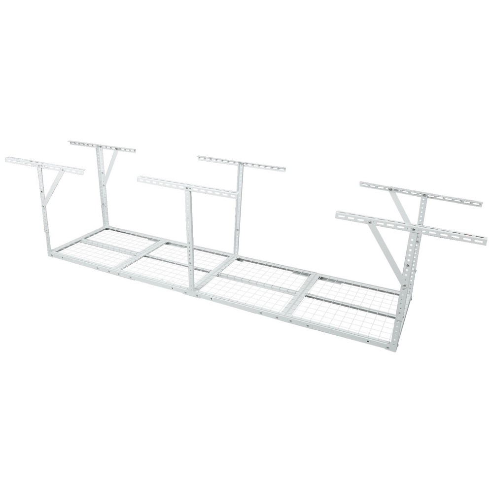 2x8FT Heavy Duty Overhead Garage Rack, 450lbs Capacity, White
