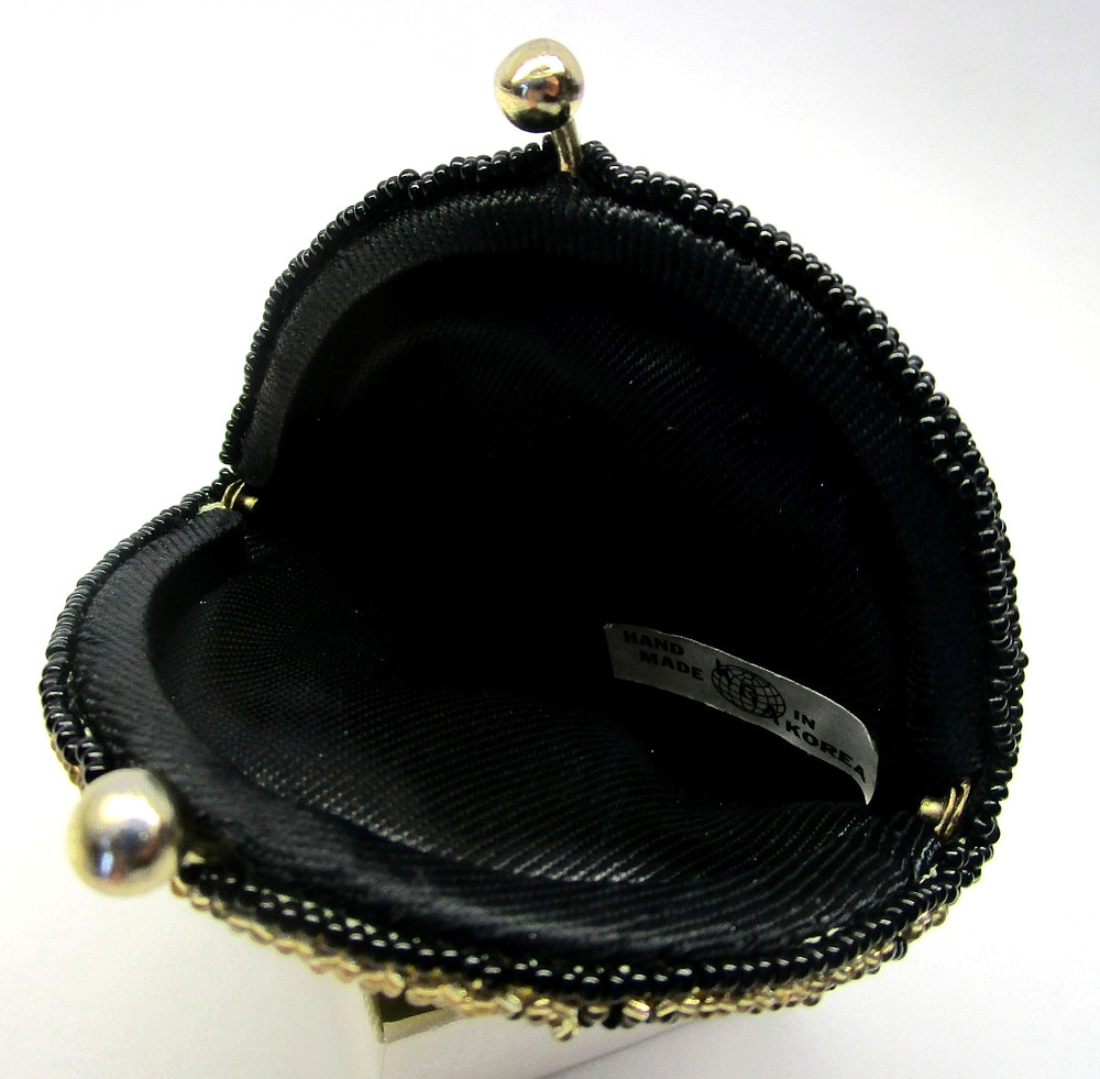 Vintage Turtle Tortoise Shaped Beaded Change Purse