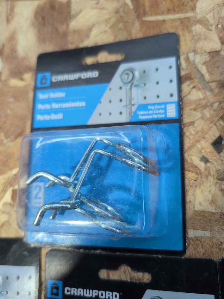 Crawford Locking Peg Hooks Tool Holders #18611 ~ 7 NEW Packages ~ 14 HOLDERS