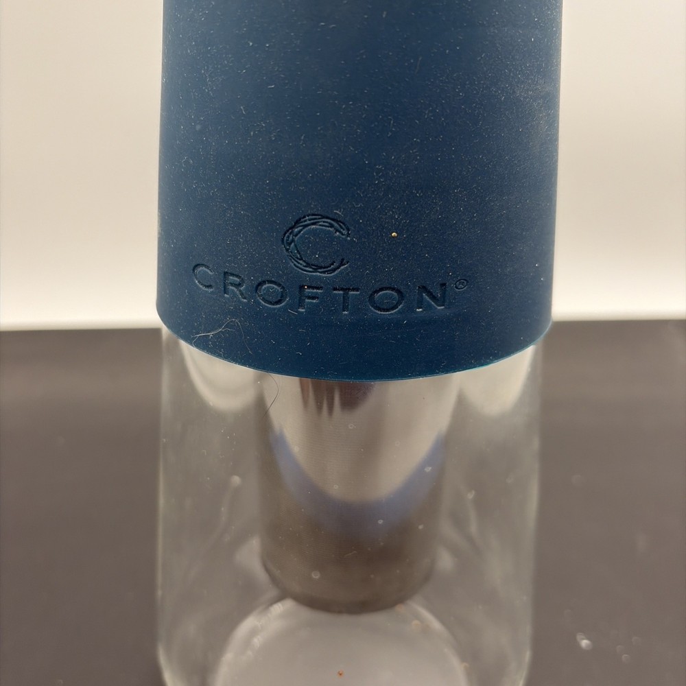 Crofton Cold Brew Coffee System Glass Pitcher Silicone Wrap Dark Blue