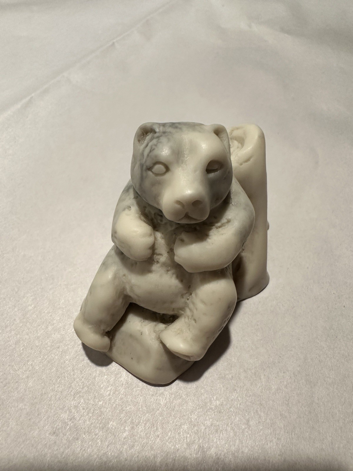 Tiny Vintage Pearlite Marblecraft Polar Bear  Figurine Hand Crafted in Canada