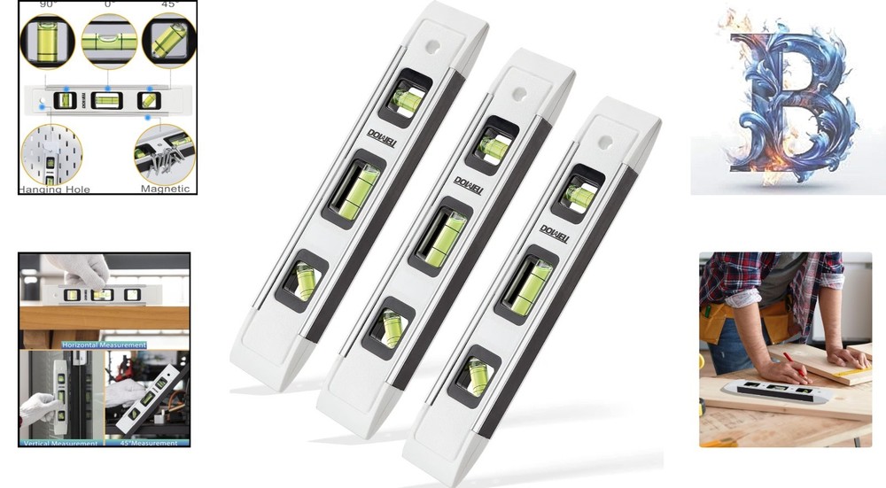 Precision Magnetic Torpedo Level - 9-Inch Mini Bubble Level with 3 Degrees
