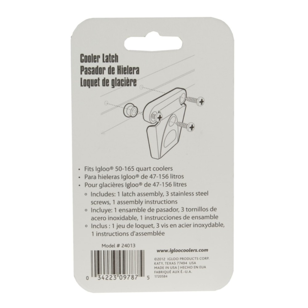 Igloo 24013 Standard Plastic White Durable Beveled Latch Universal Fit