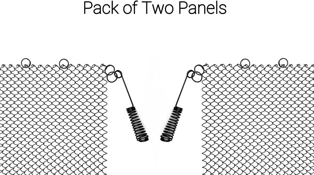 Sunshinecarpentry Fireplace Mesh Screen Curtain, Two Panels. Rod Kit NOT Include