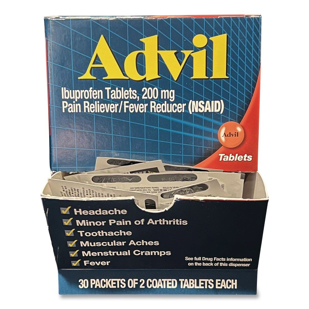Advil 64008 Ibuprofen Tablets Refill Packs (30/Box) New