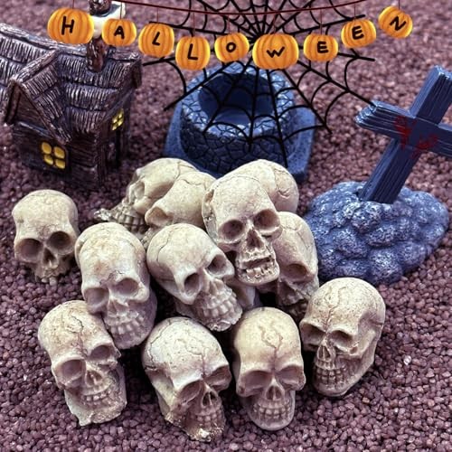 Halloween Mini Skull Figurine 20pcs Halloween Mini Skull Heads 4skull
