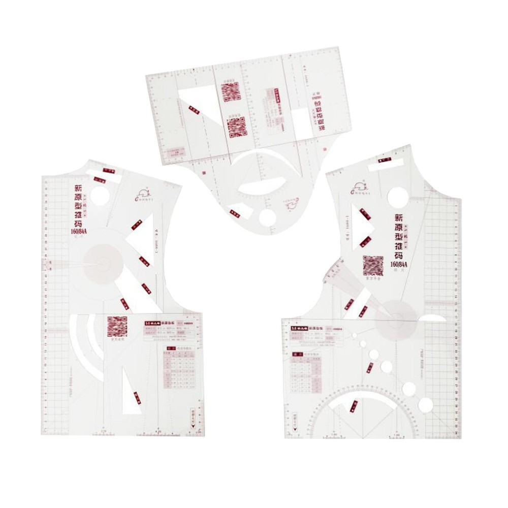 1 Set Sewing Ruler Clear Full Scale DIY Basic Cloth Women Garment Prototype