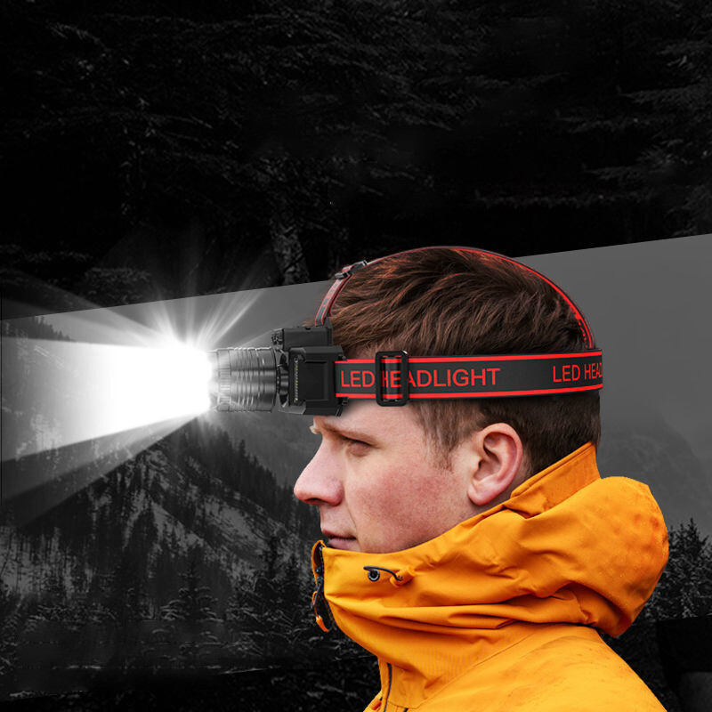 Super Bright Rechargeable LED Induction Headlamp with Work Flashlight Feature
