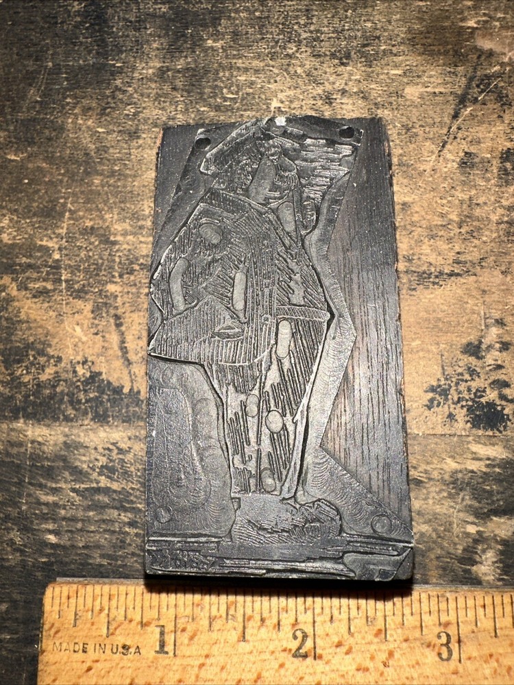 Print Block ( Older Man Smoking Pipe ) Nice Image
