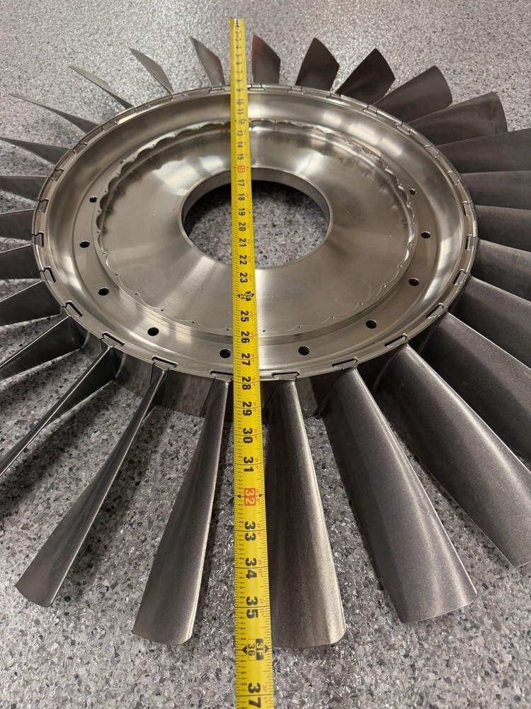 Boeing B-52 Titanium Jet Engine Fan. Flight Sim Turbine Pilot Model Table Blade