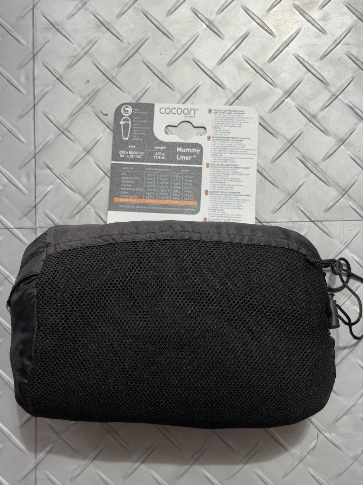 Cocoon Merino Wool Mummy Sleeping Bag Liner - With Travel UL Clothesline Lot