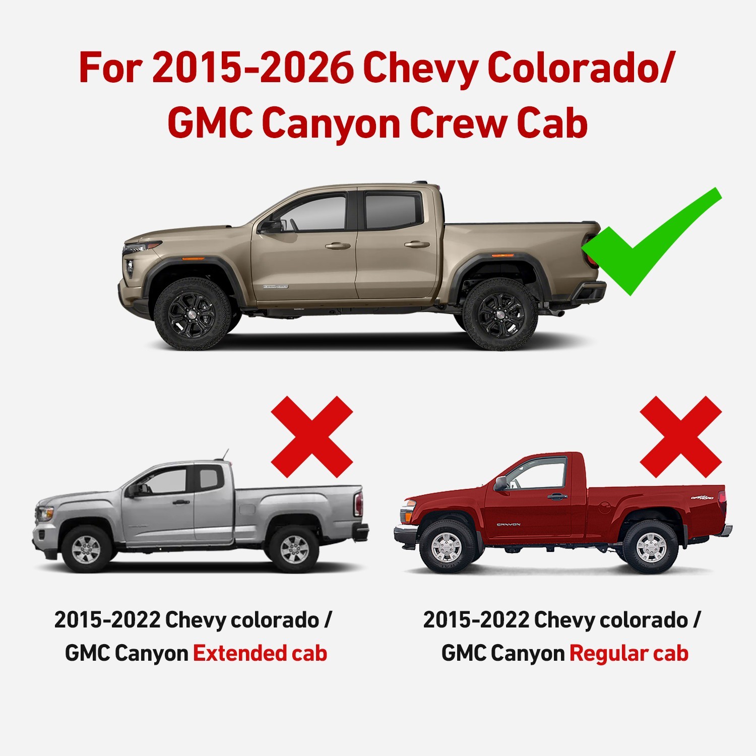 Vijay For 2015-2026 Chevy Colorado Crew Cab Running Boards & Step Bars Nerf Bar