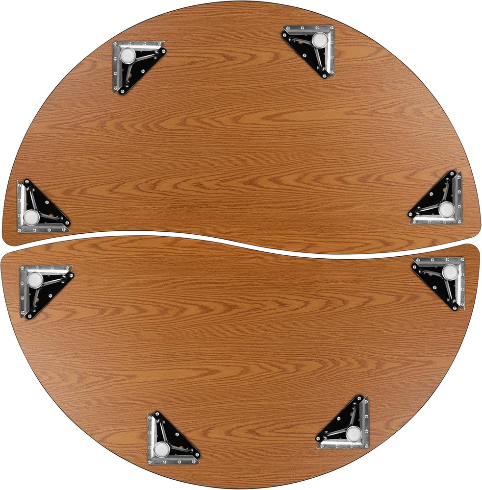 Emmy 60" Circle Wave Flexible Grey Thermal Activity Table Set with Adjustable Le