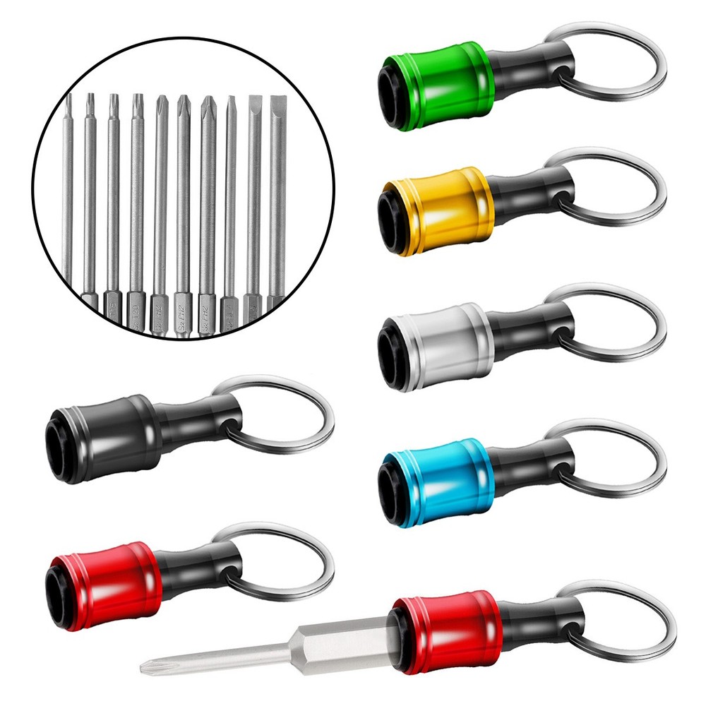 7-21PCS Hex Shank Quick Release Keychain Screwdriver Drill Bit Holder Bits Set
