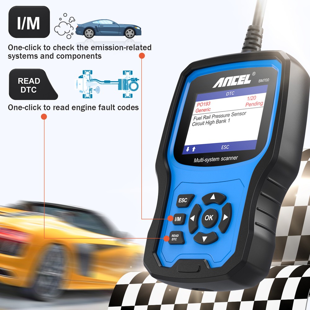 ANCEL BM700 Battery Registration Tool Fits for BMW Diagnostic Injector Coding