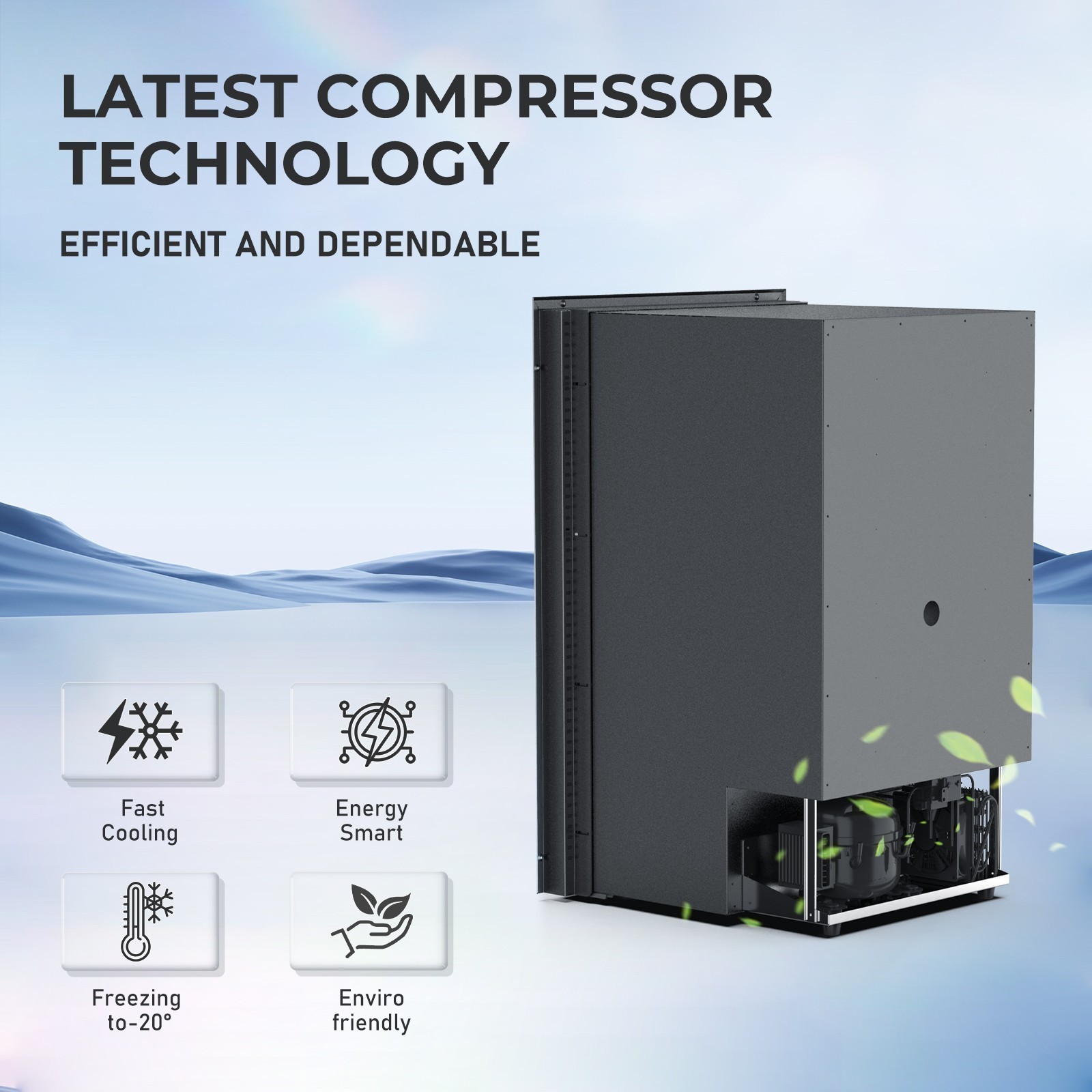 12 Volt Car Refrigerator Portable Freezer 68QT/65L Truck RV Fridge APP Control