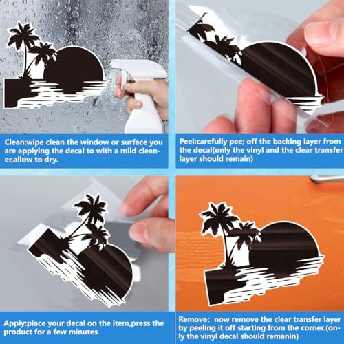 7pcs Reflective Car Sticker Ocean Beach Car Accessories Vehicles Summer Theme