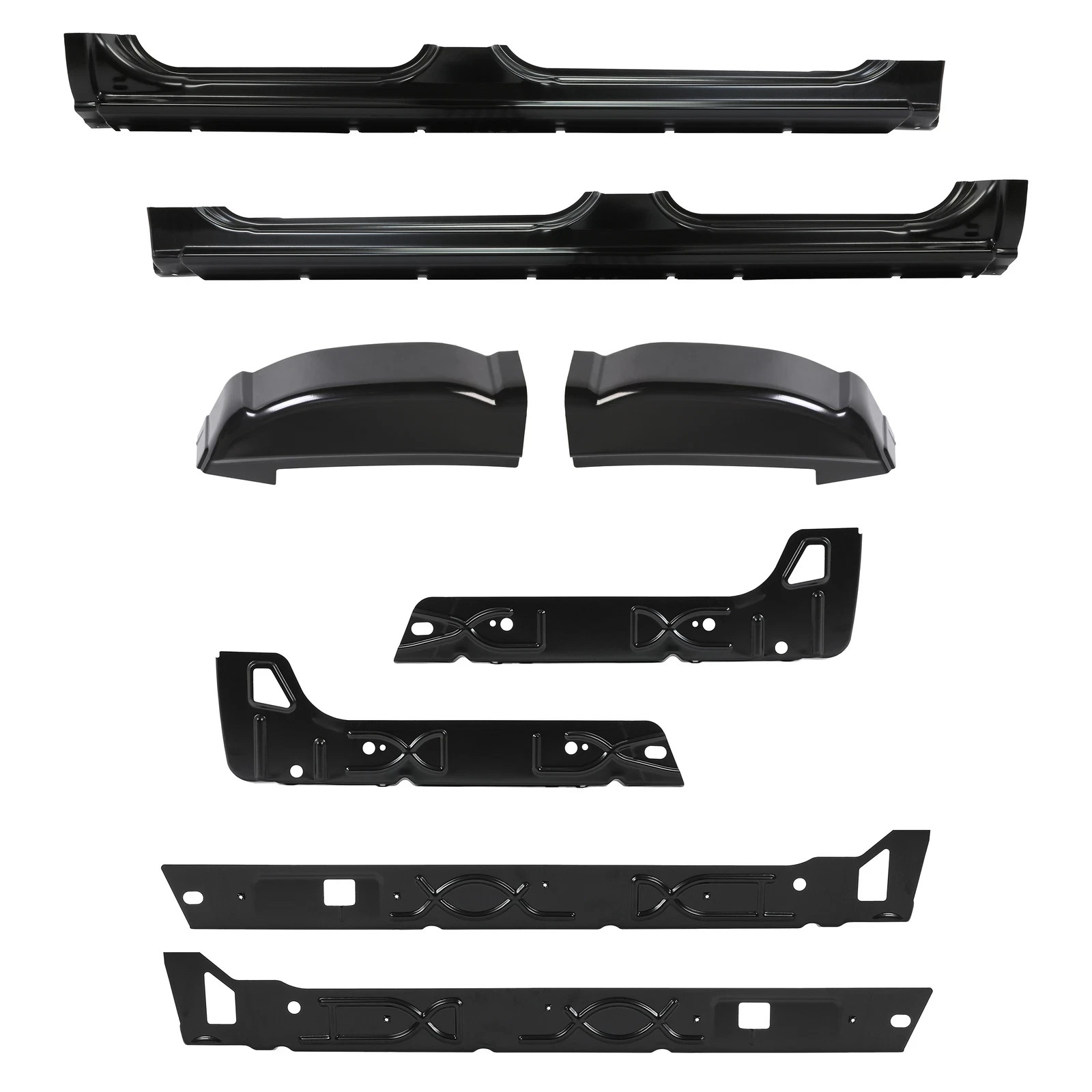 For Silverado Sierra 1500 99-07 Crew Cab Outer& Inner Rocker Panels& Cab Corners