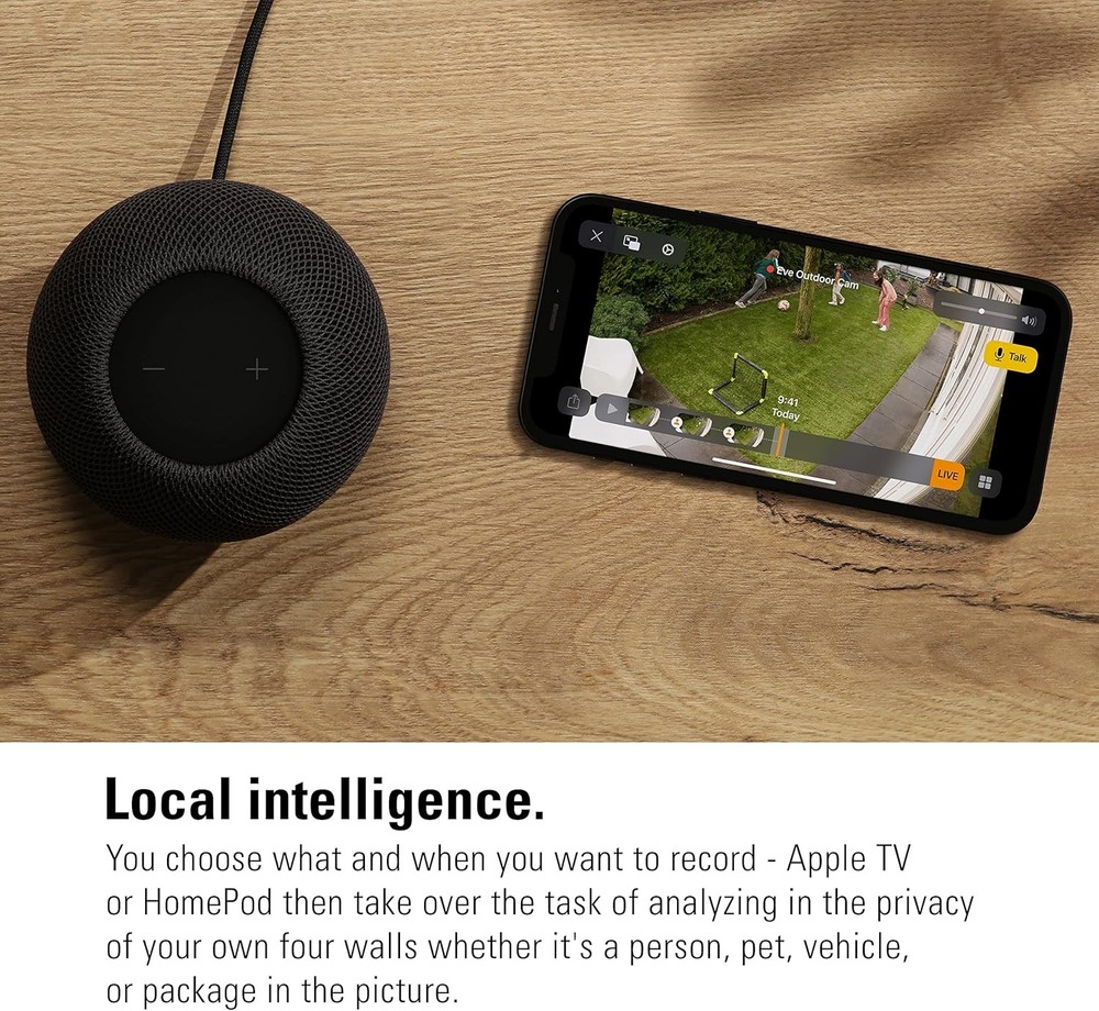 Eve Outdoor Cam – Secure floodlight Camera, Maximum (Black)