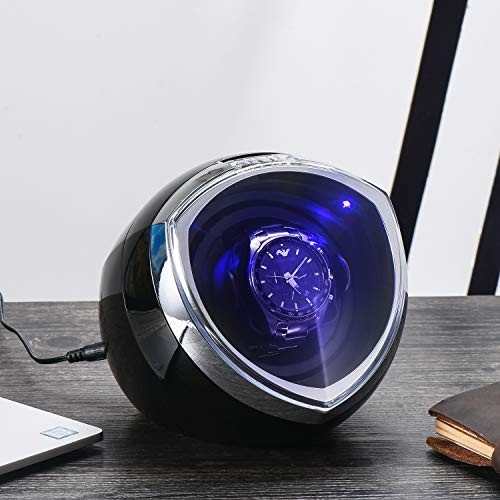 Single Automatic Watch Winder with Quiet Motor, 4 Rotation Mode Black