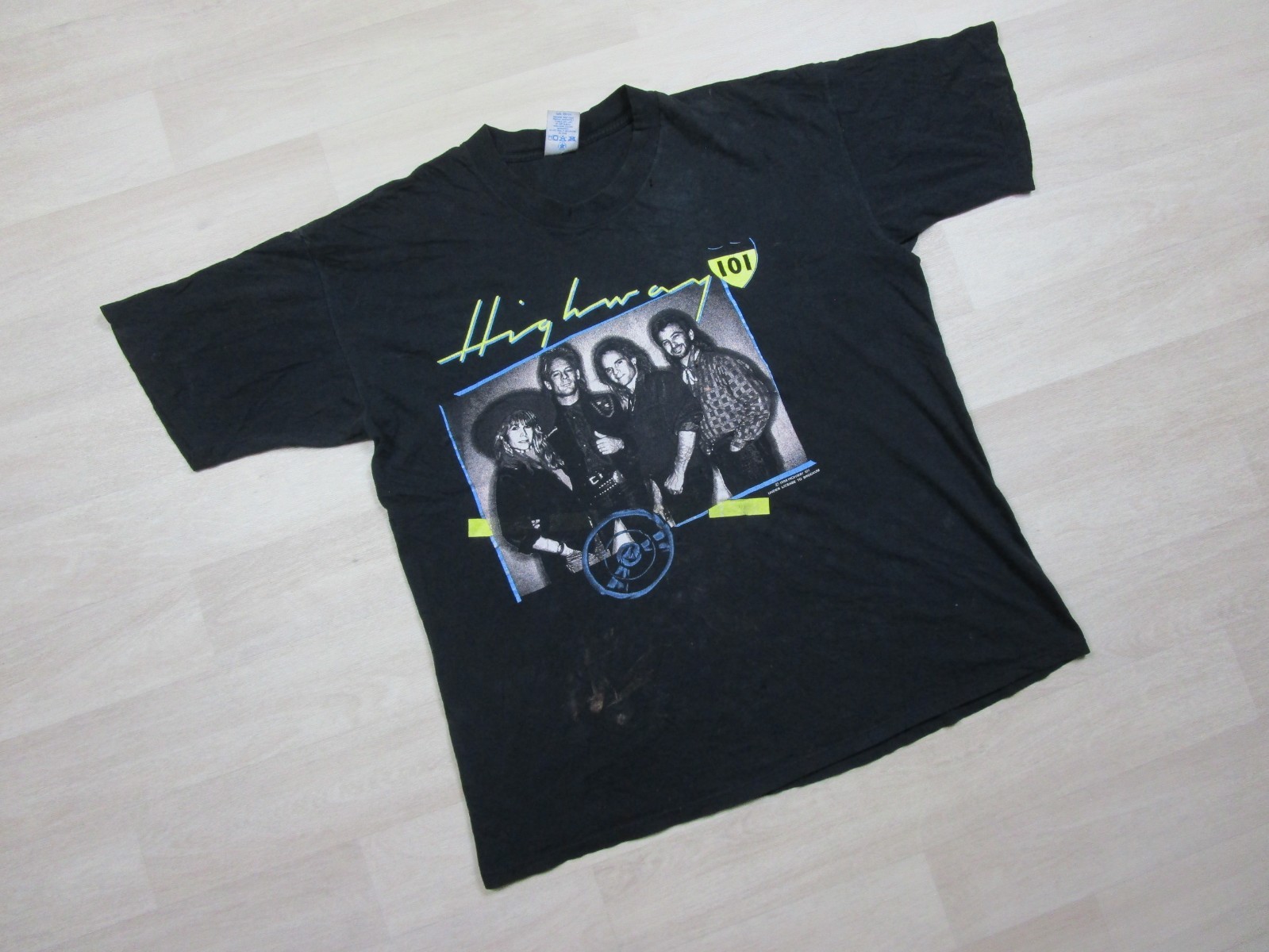 Vintage 1980s Highway 101 Band T Shirt Size (XL) Brockum Distressed Worn 1988