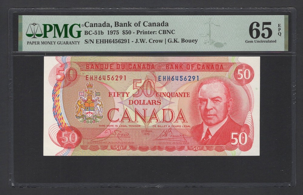 Canada 50 Dollars 1975 BC-51b Uncirculated Grade 65
