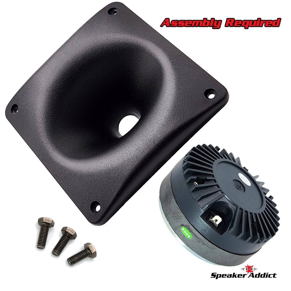 PAIR - Compression Driver Horn Tweeter Elliptical 7x7 waveguide 1.3" 8ohm Ti dia