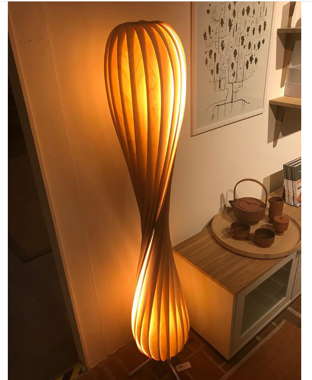 Japanese Wabi Sabi Wood Twist Floor Lamp Antique Art Light Pendant Home Fixture