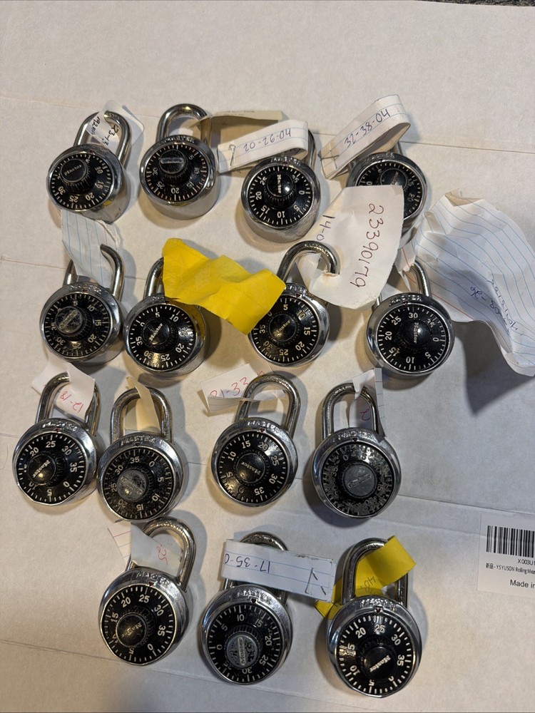 15 Master Lock Combination Padlocks - All Tested And Combinations Work