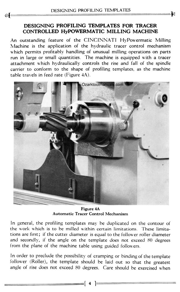 Cincinnati Designing Profiling Templates & Variable Feed Cam Manual 1162