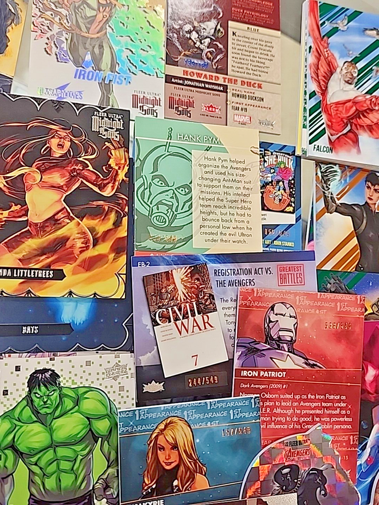 Huge Marvel Comic Card Collection W/ 1 Sealed Booster Pack, Autos, Inserts More!