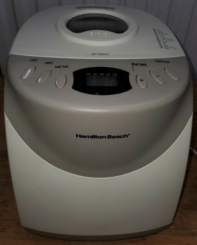 Hamilton Beach 29881 Type BM07 Digital Bread Machine, Bread Maker White - 2lbs