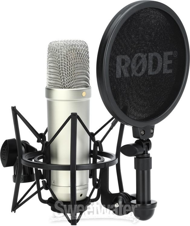 Rode NT1 5th Generation Condenser Microphone with SM6 Shockmount and Pop Filter