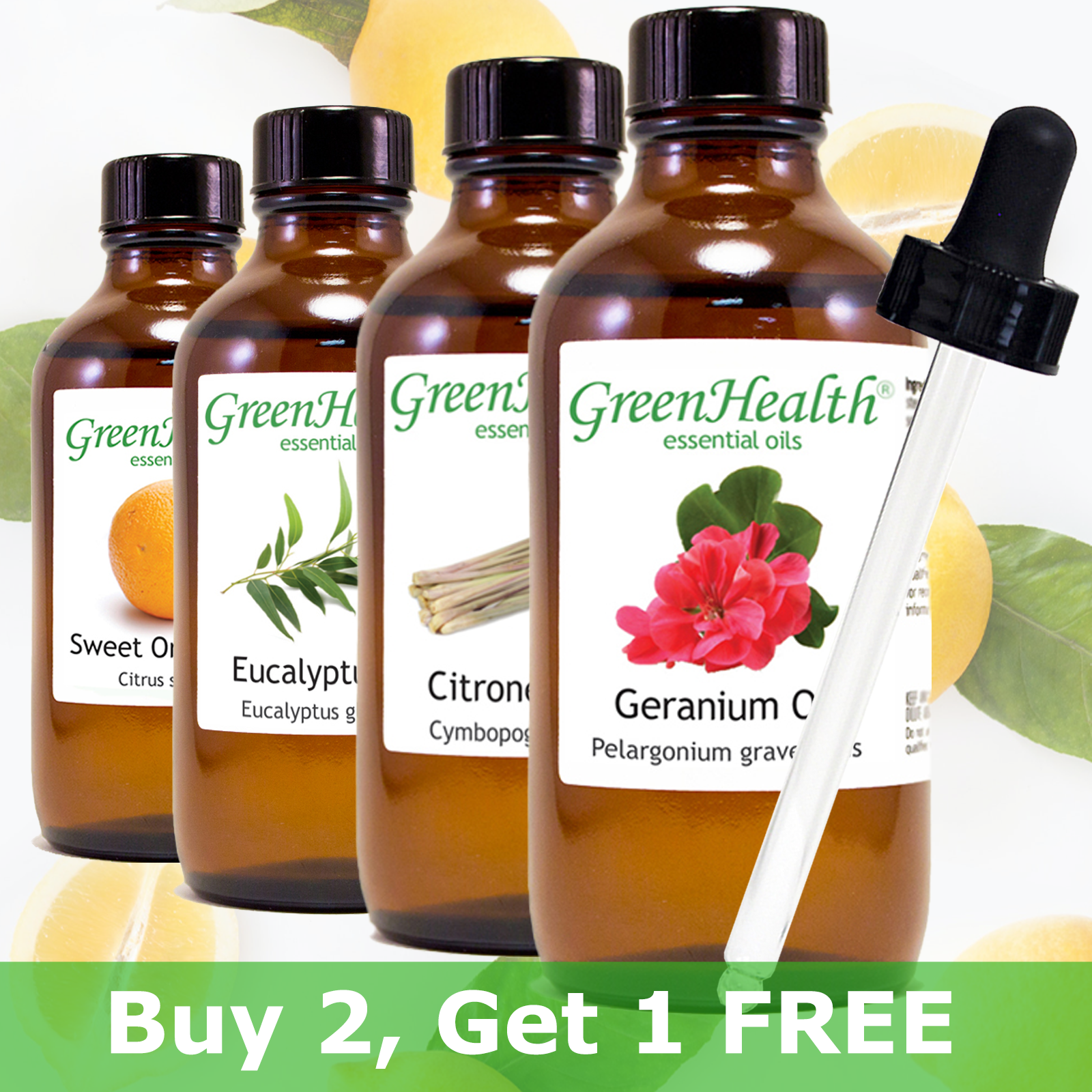 Essential Oil 4 oz with Free Glass Dropper, All Natural Uncut, 50+ Popular Oils