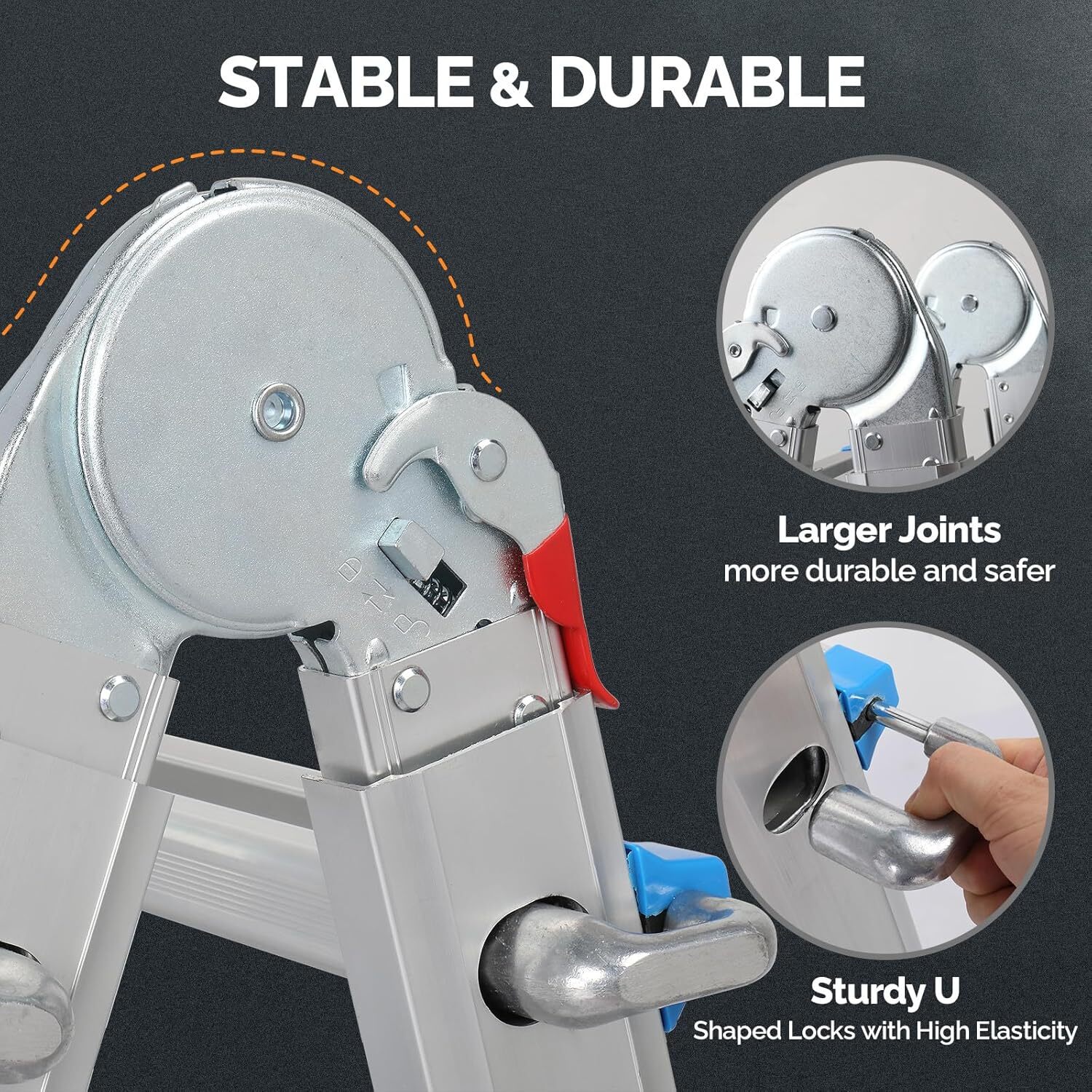 A Frame 3 Step Ladder Telescoping Ladder, 13 ft Reach Height Muti Position