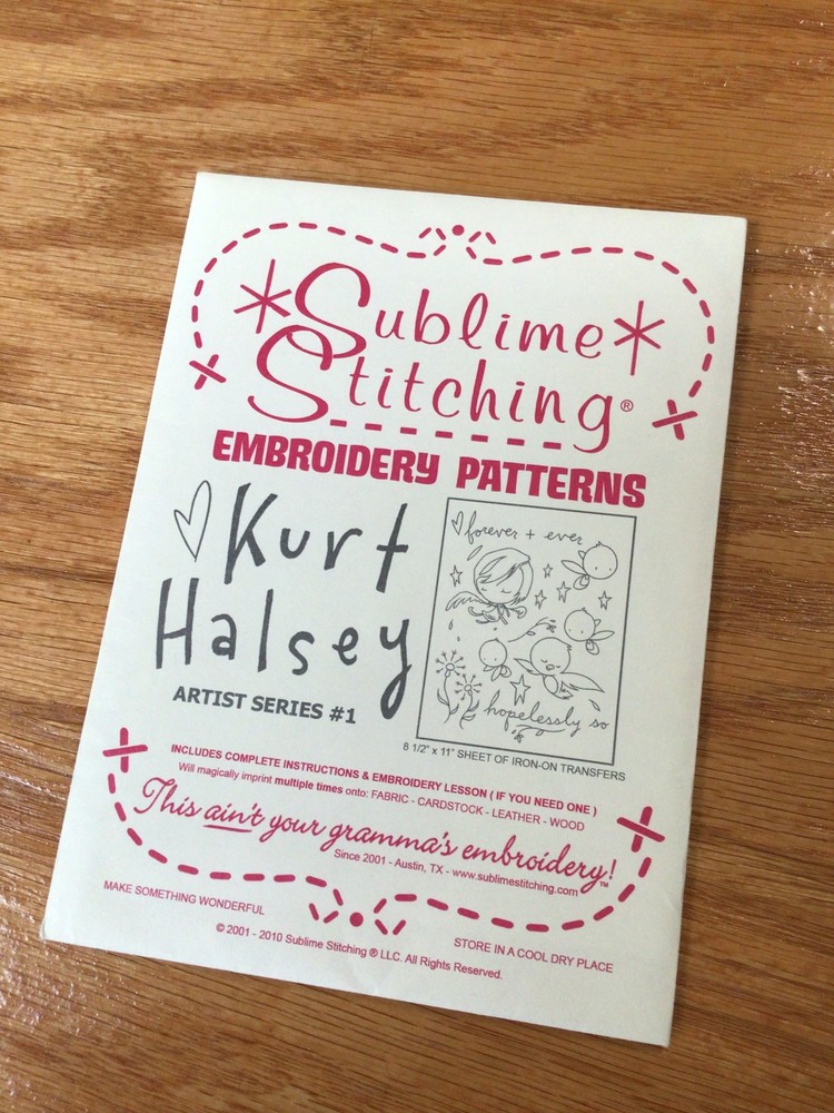 Sublime Stitching Embroidery Pattern Your Choice of One