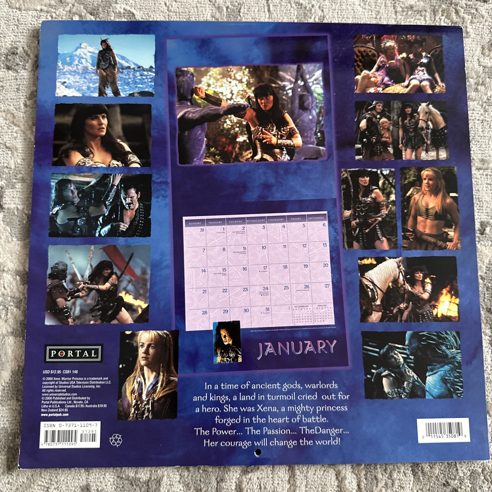 LOT X 3 - Xena Warrior Princess - Calendars 1999, 2000 and 2001 - Never used!