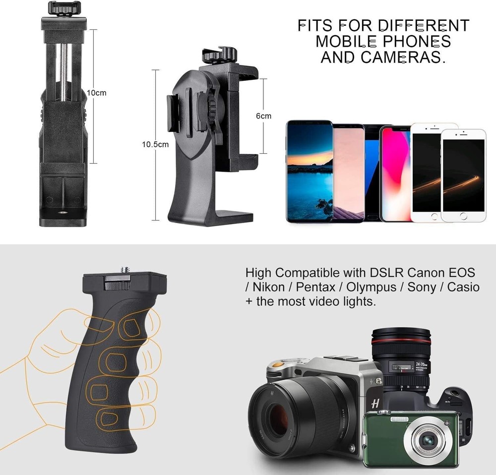 2in1 Ergonomic Portable Action Camera+Smartphone SYN Hand Grip Stabilizer Combo