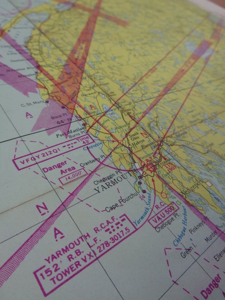 WW2 (1945) "RESTRICTED" RCAF Map "ACTIVE AIR DEFENCE ZONE - OFFICIAL USE ONLY"