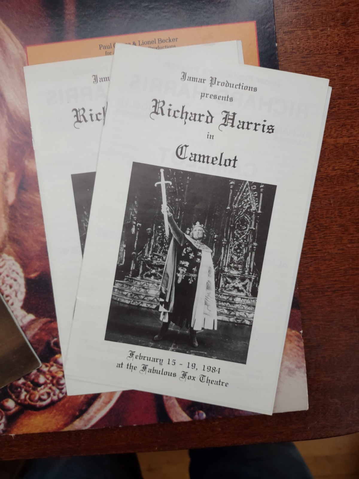 1983 CAMELOT Programs, Ticket Stubs & LP Record - Richard Harris Atlanta Fox