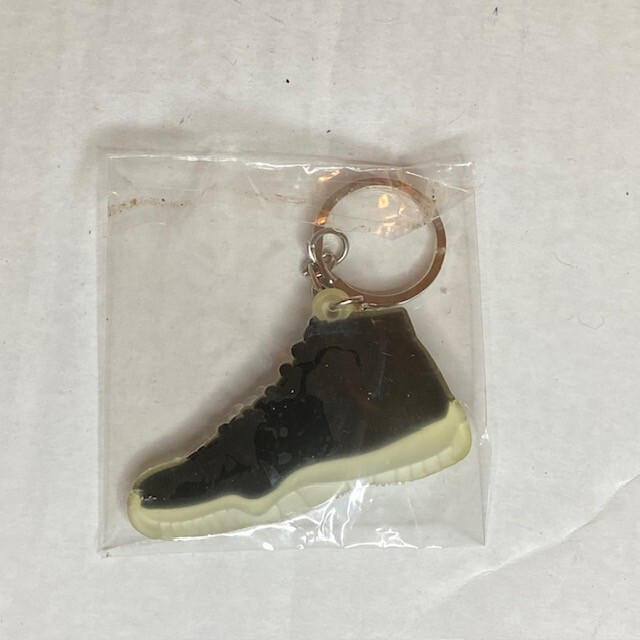 Jordan Sneaker Black White Clear Rubber Keychain