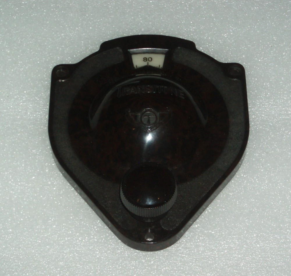 Vintage NEW   radio DIAL with KNOB 100-0-100 OD 3.75 inch by TRANSITONE