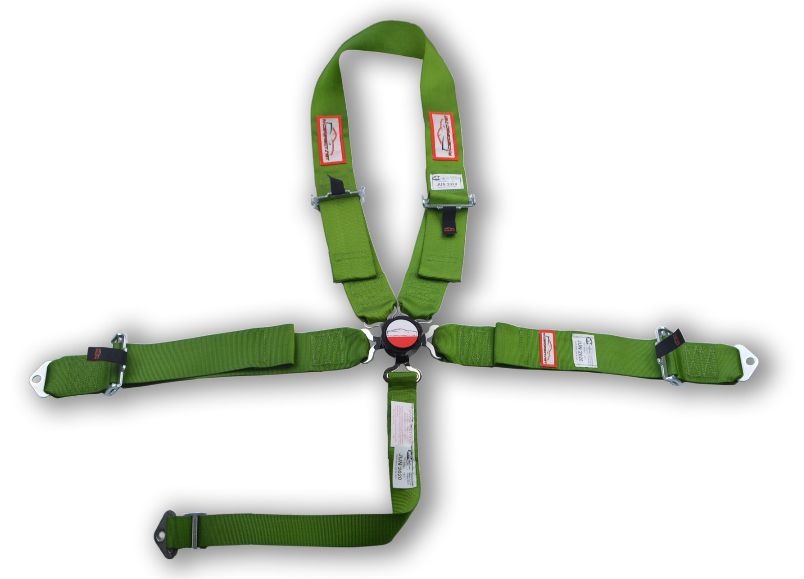 LIME GREEN CAM LOCK RACING HARNESS SFI 16.1 U ROLL BAR MOUNT BOLT IN LAPS