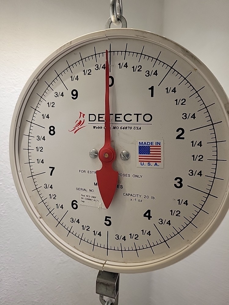 Detecto MCS-20DF Hanging Double Face Dial Scale 20 lb. Capacity
